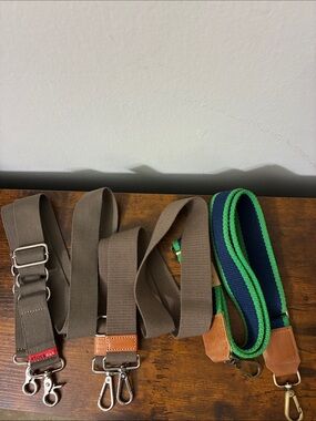 Storksak Brown Canvas Strap and Navy Green Webbing Replacement Straps.